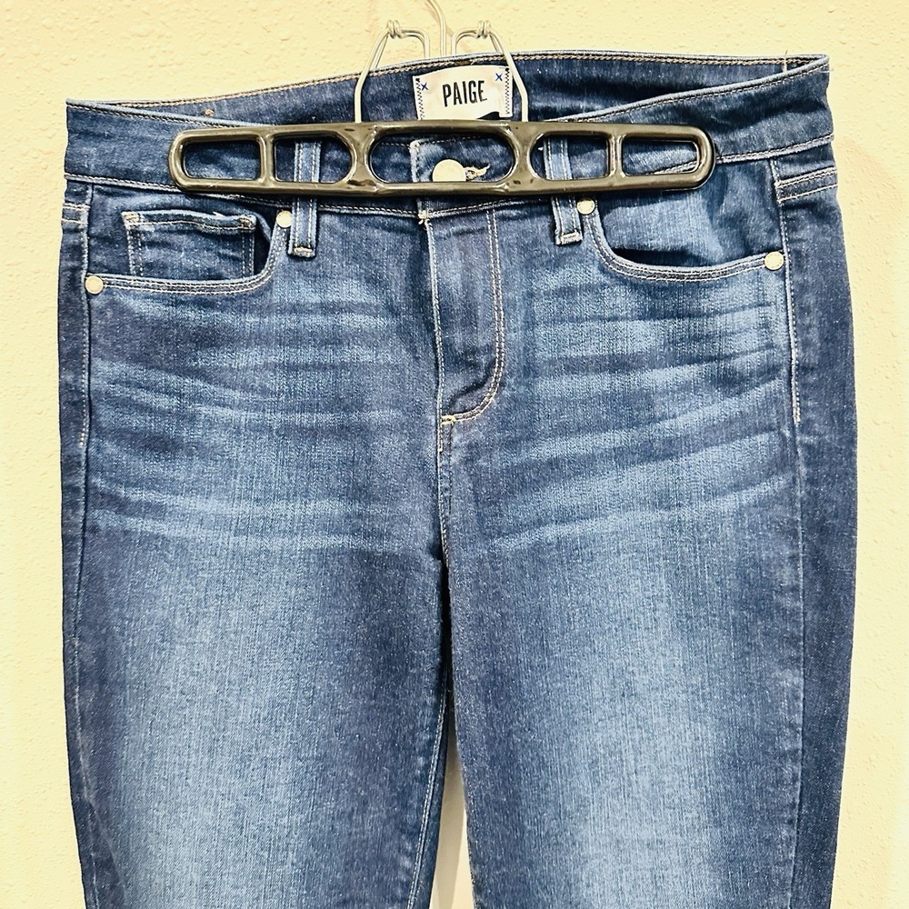 PAIGE Skyline Skinny Jeans Women's - Dark Wash Stretch‎ Blue Denim Pants Sz 29 - Picture 2 of 15
